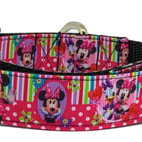 Minnie Mouse Dog collar handmade adjustable buckle collar 1" wide or leash Petcollarshandmade