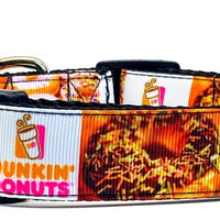 Dunkin Donuts dog collar handmade adjustable buckle collar 1" wide or leash