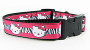 Hello Kitty dog collar Handmade adjustable buckle collar 1" wide or leash Petcollarshandmade