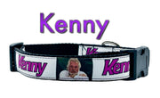 Kenny Rogers dog collar adjustable buckle 1" or 5/8" wide or leash Country music Petcollarshandmade