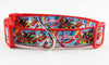 Skittles dog collar Handmade adjustable buckle collar 1" or 5/8" wide or leash Petcollarshandmade