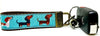 Dachshunds Key Fob Wristlet Keychain 1"wide Zipper pull Camera strap handmade - Furrypetbeds