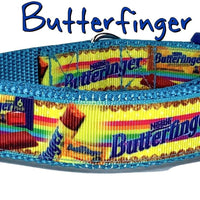 Butterfinger Candy dog collar handmade adjustable buckle collar 1"wide or leash
