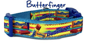 Butterfinger Candy dog collar handmade adjustable buckle collar 1"wide or leash Petcollarshandmade