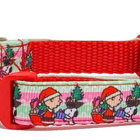 Peanuts Christmas dog collar handmade adjustable buckle collar 5/8" wide, leash