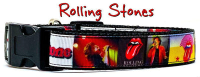 Rolling Stones dog collar Rock N Roll handmade adjustable buckle1