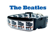 The Beatles dog collar adjustable buckle collar 1" or 5/8"wide or leash Fab Four Petcollarshandmade