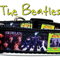 The Beatles dog collar handmade adjustable buckle 1" or 5/8" wide or leash Petcollarshandmade