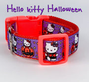 Halloween dog collar handmade adjustable buckle collar 1"wide or leash fabric Petcollarshandmade