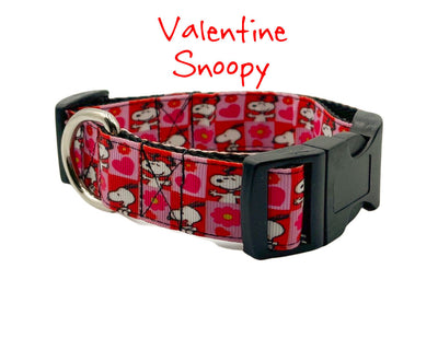 Valentine Snoopy dog collar handmade adjustable buckle 1