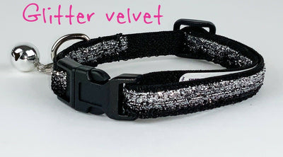 Silver Glitter cat & small dog collar 1/2