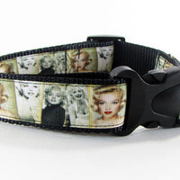 Marilyn Monroe dog collar handmade adjustable buckle collar 1" wide or leash