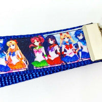 Sailor Moon Key Fob Wristlet Keychain 1"wide Zipper pull Camera strap handmade - Furrypetbeds