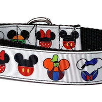 Disney Mouse ears dog collar handmade adjustable buckle collar 1" wide