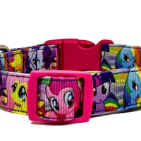 My Little Pony dog collar handmade adjustable buckle collar 5/8" wide or leash Petcollarshandmade