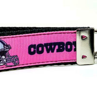 Dallas Cowboy Key Fob Wristlet Keychain 1"wide Zipper pull Camera strap handmade - Furrypetbeds