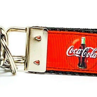 Coca Cola Key Fob Wristlet Keychain 1"wide Zipper pull Camera strap handmade - Furrypetbeds