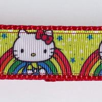 Hello Kitty dog collar Handmade adjustable buckle 1" or 5/8" wide or leash