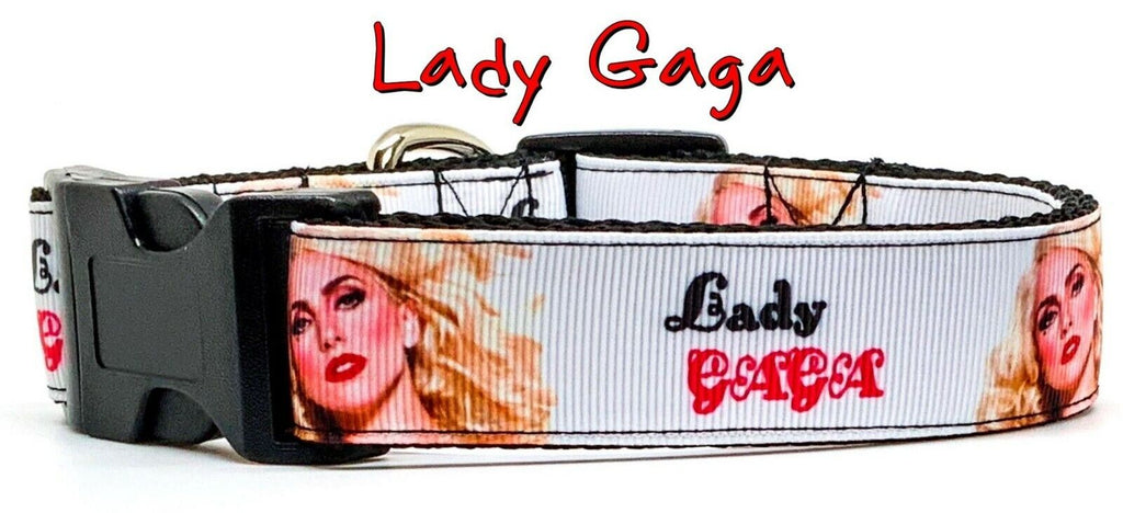 Lady Gaga dog collar Handmade adjustable buckle 1"wide or leash Pop music