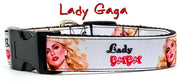 Lady Gaga dog collar Handmade adjustable buckle 1"wide or leash Pop music Petcollarshandmade