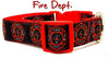 Fire Dept. dog collar Handmade adjustable buckle collar 1" or 5/8" wide or leash
