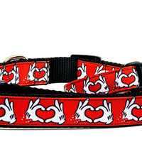 Mickey Mouse dog collar Handmade adjustable buckle 1"or 5/8"wide or leash Petcollarshandmade