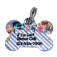 Pet ID Tag WildFlowers Personalized Custom Double Sided Pet Tag w/name & number