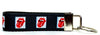 Rolling Stones Key Fob Wristlet Keychain 1"wide Zipper pull Camera strap - Furrypetbeds