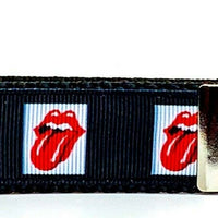 Rolling Stones Key Fob Wristlet Keychain 1"wide Zipper pull Camera strap - Furrypetbeds