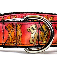 Simba & Nala Lion King dog collar handmade adjustable buckle 1" wide or leash