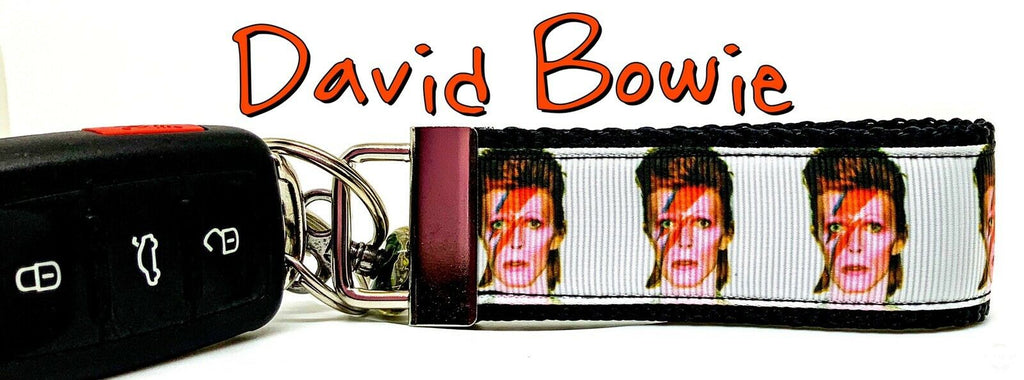 David Bowie Key Fob Wristlet Keychain 1wide Zipper pull Camera strap