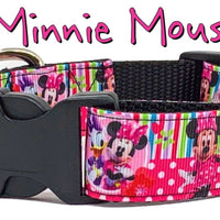 Minnie Mouse Dog collar handmade adjustable buckle collar 1" wide or leash Petcollarshandmade