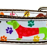 Dachshunds dog collar handmade adjustable buckle collar 1" or 5/8"wide or leash - Furrypetbeds