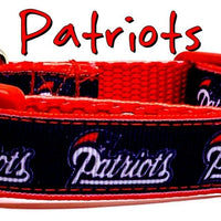 New England Patriots dog collar handmade adjustable buckle collar 5/8"wide