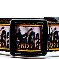 KISS dog collar rock N Roll handmade adjustable buckle 1"or 5/8" wide or leash Petcollarshandmade