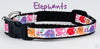 Elephants cat or small dog collar 1/2" wide adjustable handmade bell leash - Furrypetbeds