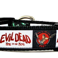 Evil Dead dog collar adjustable buckle 1" or 5/8" wide or leash horror movie