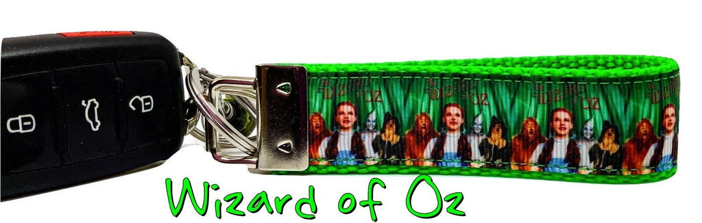 Wizard of Oz Key Fob Wristlet Keychain 1"wide Zipper pull Camera strap handmade