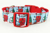 Snoopy Christmas dog collar handmade adjustable buckle 1" or 5/8" wide or leash