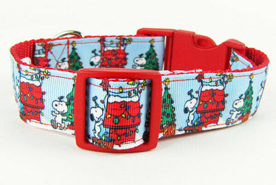 Snoopy Christmas dog collar handmade adjustable buckle 1