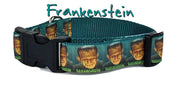 Frankenstein Dog collar Handmade adjustable buckle collar 1" wide or leash Petcollarshandmade