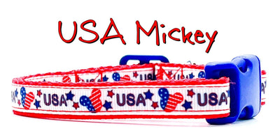 USA Mickey cat or small dog collar 1/2
