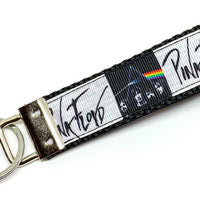 Pink Floyd Key Fob Wristlet Keychain 1"wide Zipper pull Camera strap handmade