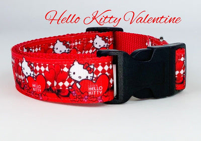 Valentine Hello Kitty dog collar handmade adjustable buckle 1