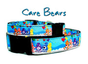 Care Bears dog collar handmade  adjustable buckle collar 1" or 5/8"wide or leash Petcollarshandmade