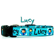 Lucy dog collar handmade adjustable buckle collar 5/8" wide or leash Petcollarshandmade