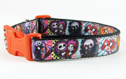 Horror dog collar handmade adjustable buckle collar 1" wide or leash Petcollarshandmade