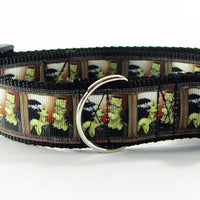 Frankenstein dog collar handmade adjustable buckle collar 1" wide or leash