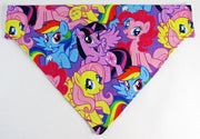 My Little Pony Dog Bandana Over the Collar dog bandana Dog collar bandana Petcollarshandmade