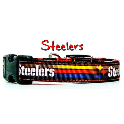 Steelers football dog collar handmade adjustable buckle 5/8